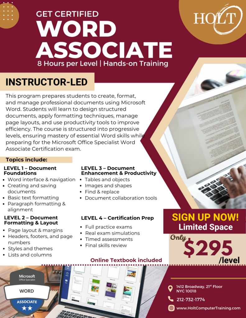 MIcrosoft Word | Holt Computer Training